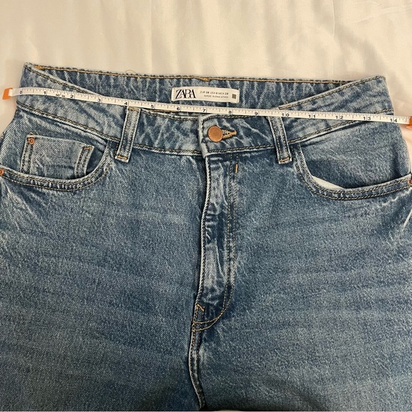 Zara Women's high Rise straight leg size 6 Blue Jeans - Picture 6 of 9